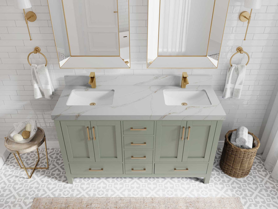 Malibu 60 in. W x 22 in. D Double Sink Bathroom Vanity - Willow Bath and Vanity