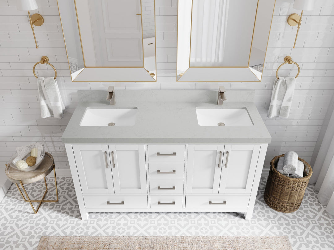 Malibu 60 in. W x 22 in. D Double Sink Bathroom Vanity - Willow Bath and Vanity