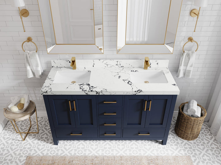 Malibu 60 in. W x 22 in. D Double Sink Bathroom Vanity - photo 42