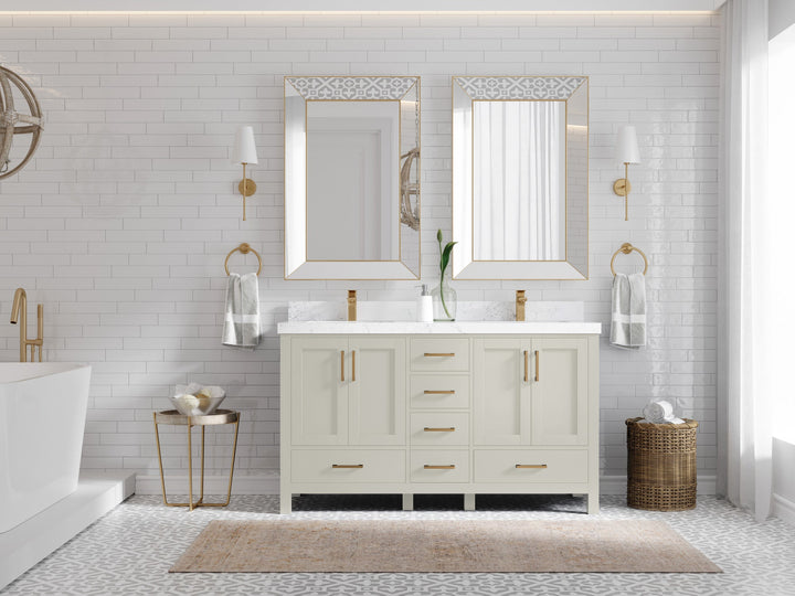 Malibu 60 in. W x 22 in. D Double Sink Bathroom Vanity - photo 4