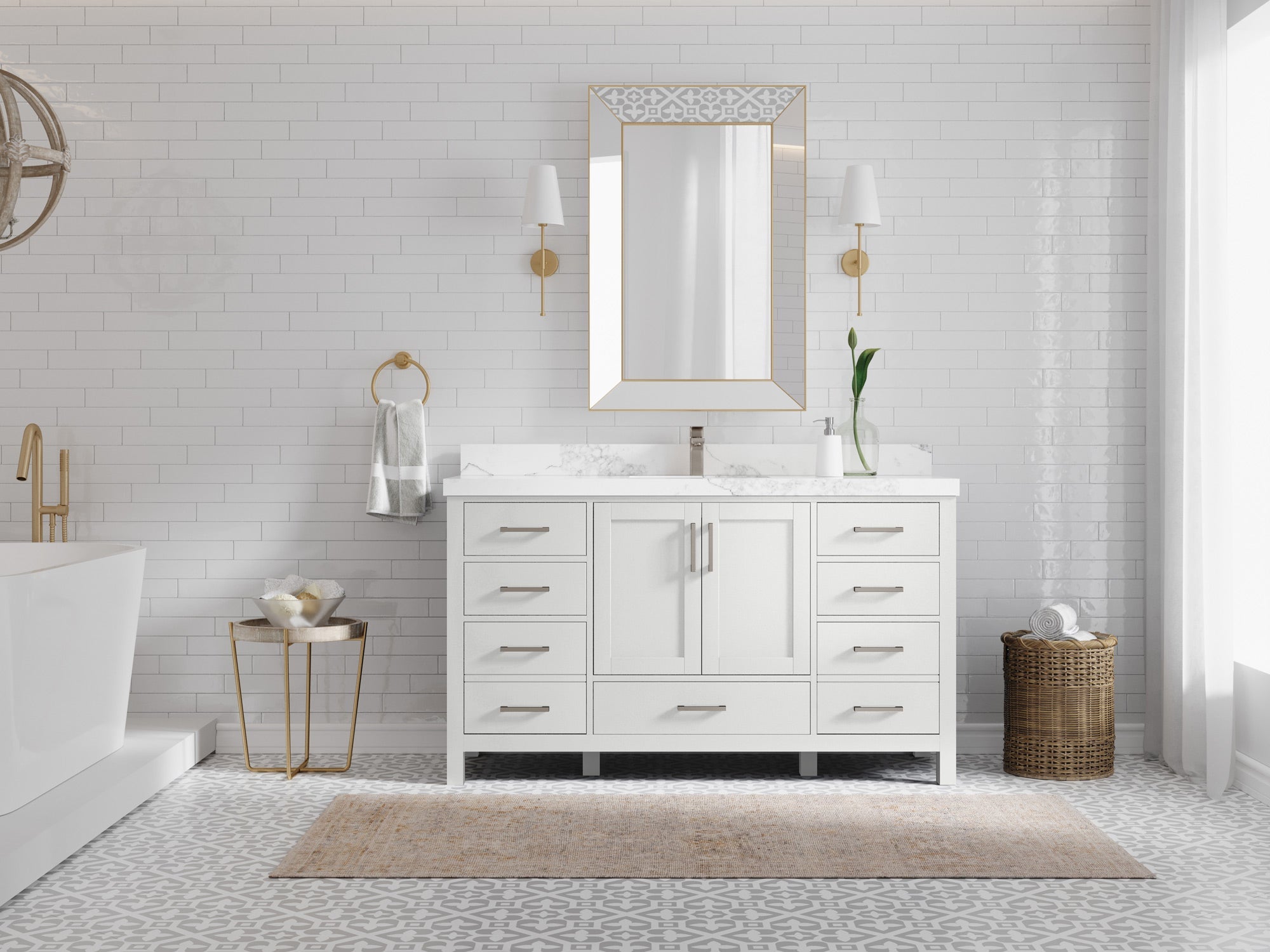 Malibu 60 in. W x 22 in. D Single Sink Bathroom Vanity - Willow Bath and Vanity