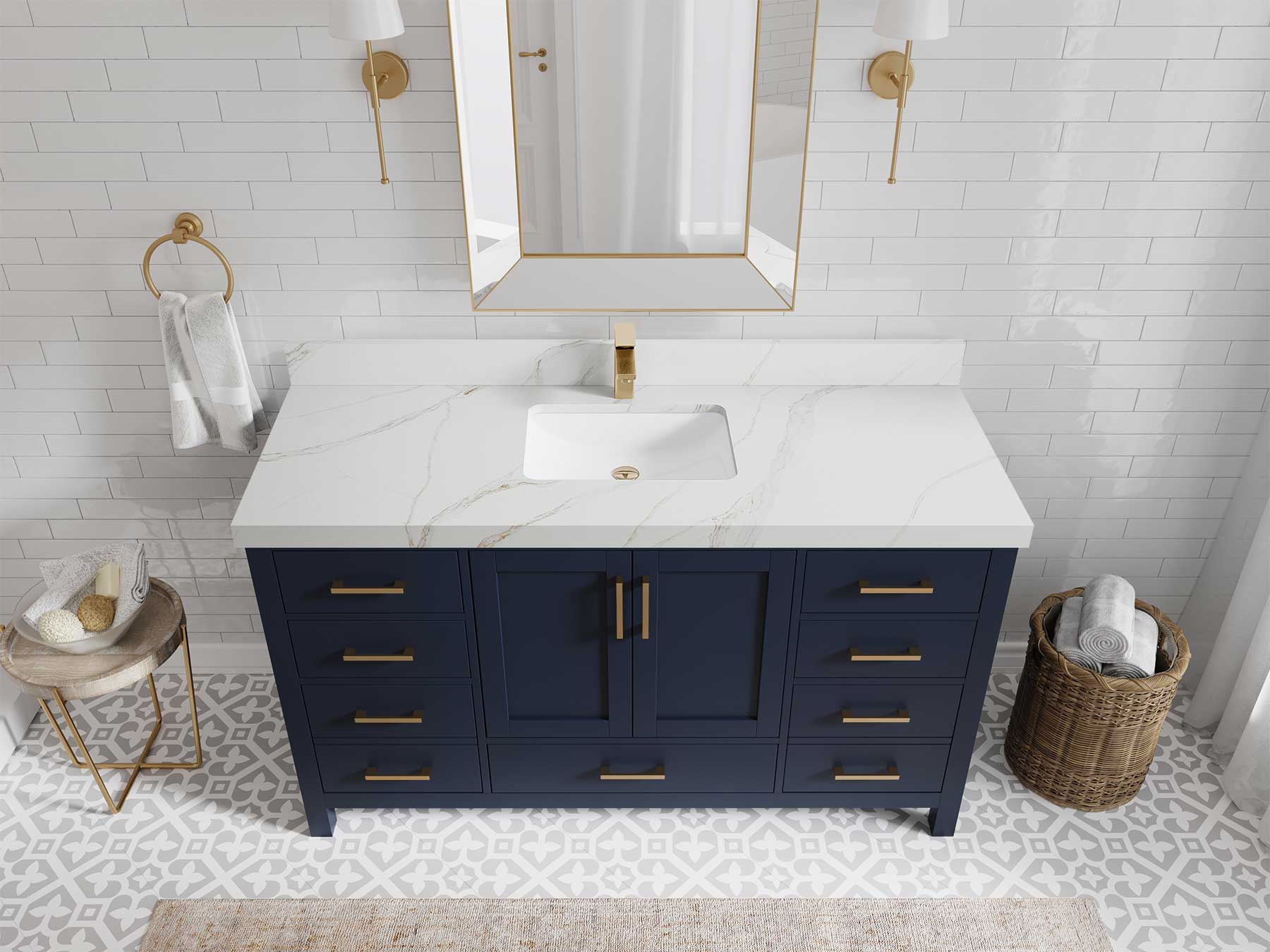 Malibu 60 in. W x 22 in. D Single Sink Bathroom Vanity - Willow Bath and Vanity