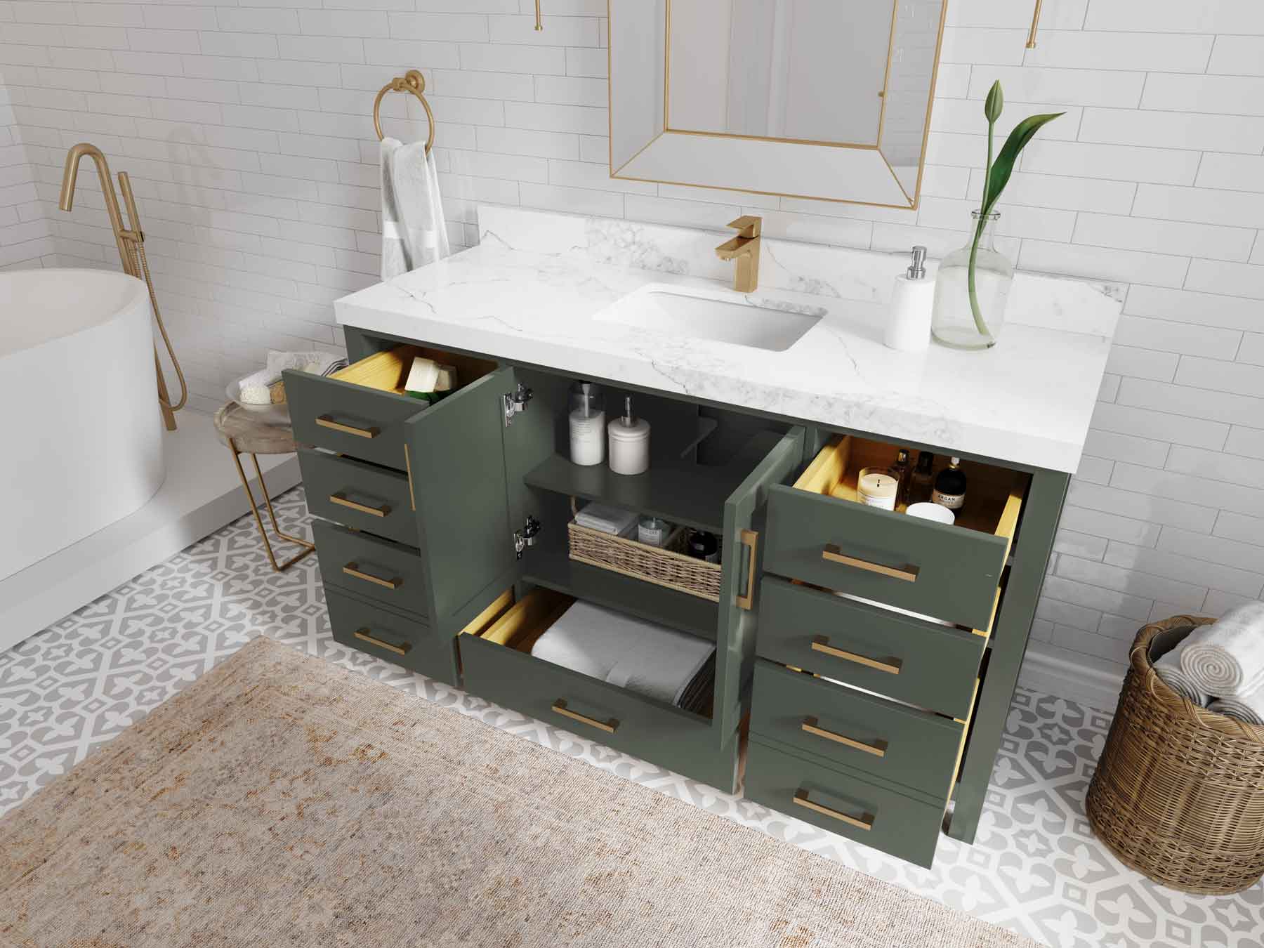 Malibu 60 in. W x 22 in. D Single Sink Bathroom Vanity - Willow Bath and Vanity