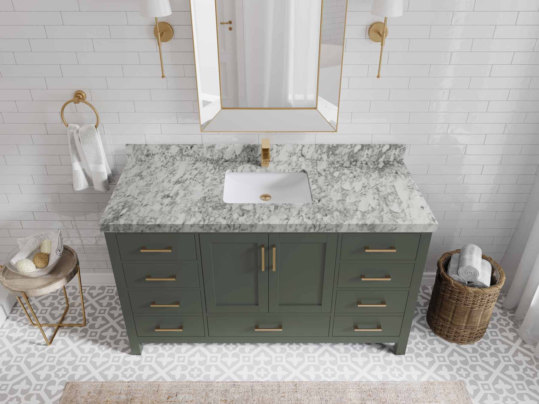 Malibu 60 in. W x 22 in. D Single Sink Bathroom Vanity - Willow Bath and Vanity