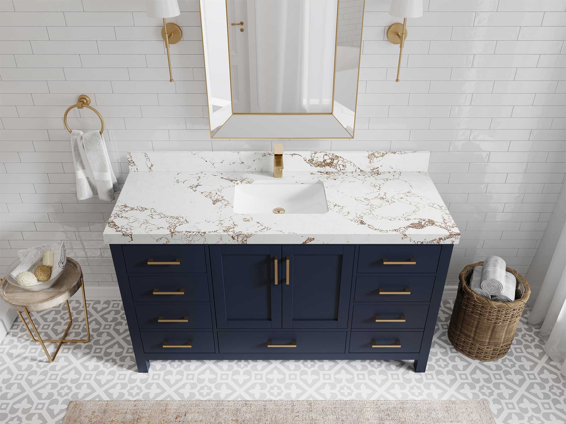 Malibu 60 in. W x 22 in. D Single Sink Bathroom Vanity - Willow Bath and Vanity