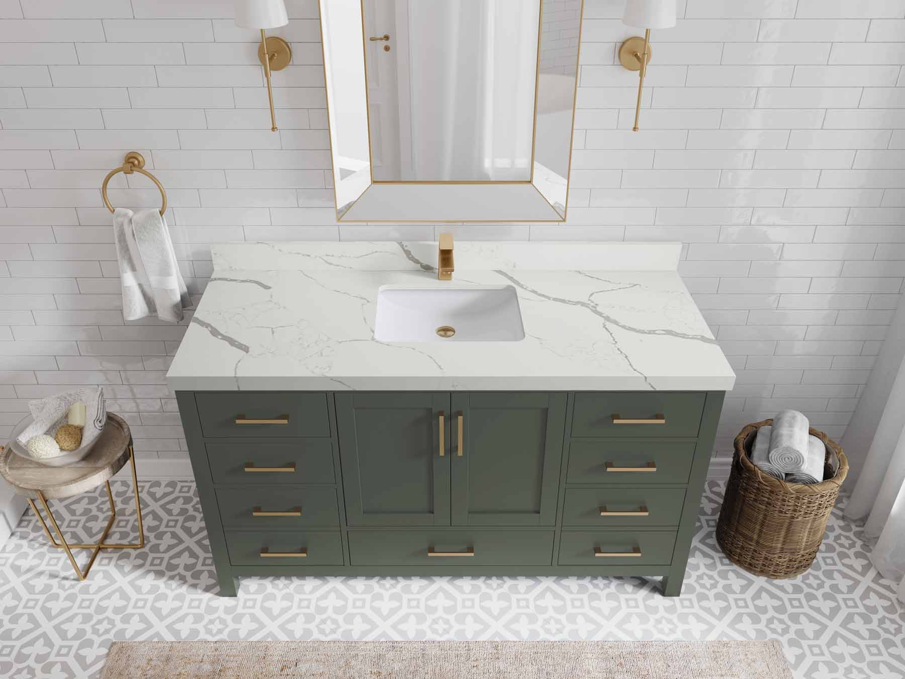 Malibu 60 in. W x 22 in. D Single Sink Bathroom Vanity - Willow Bath and Vanity