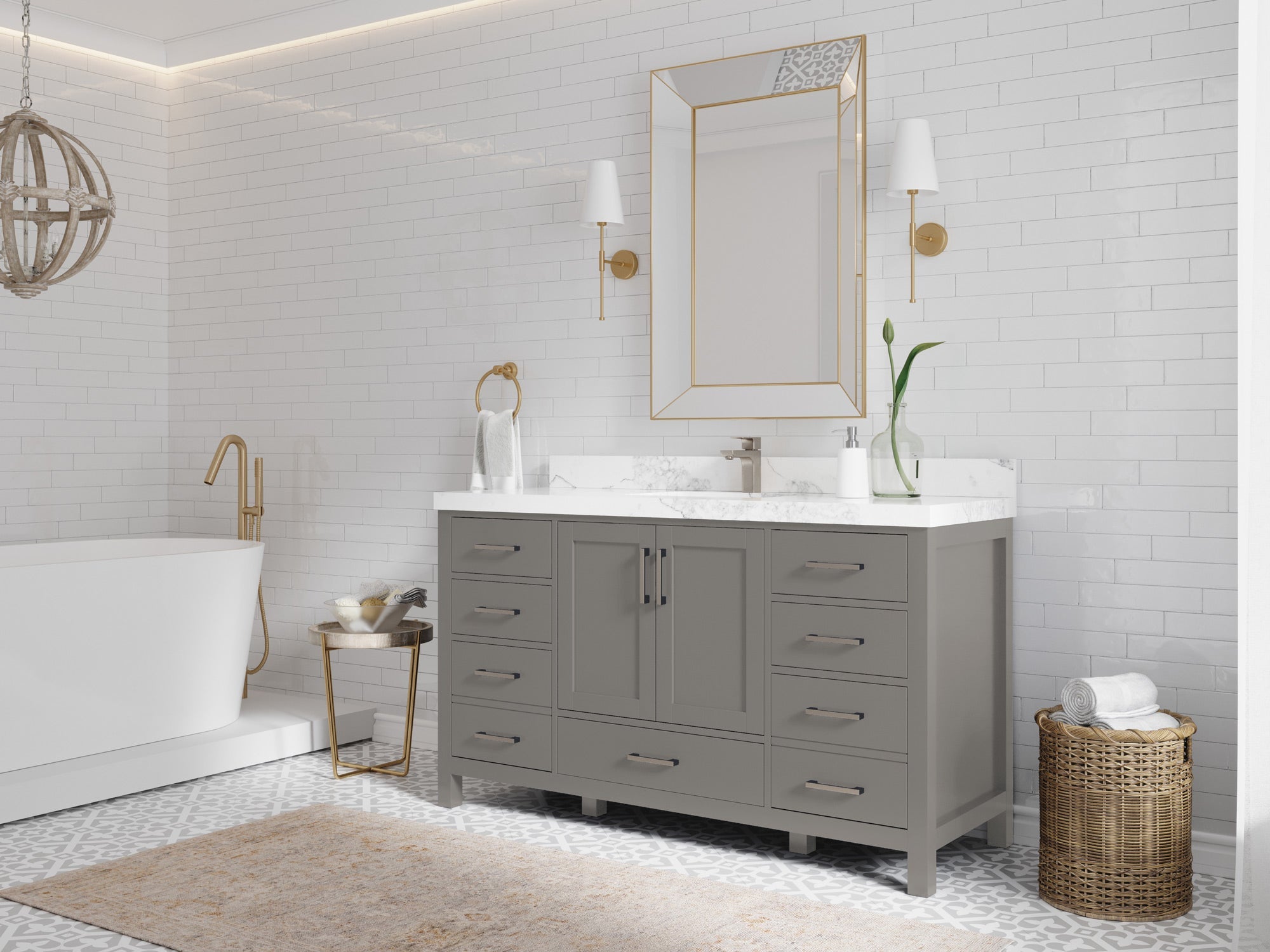 Malibu 60 in. W x 22 in. D Single Sink Bathroom Vanity - Willow Bath and Vanity