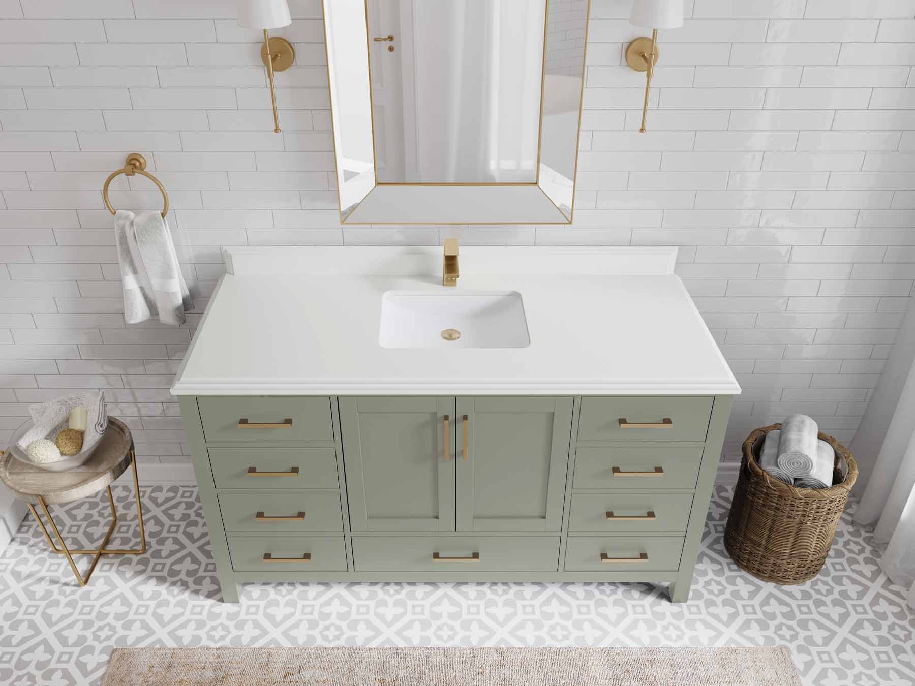Malibu 60 in. W x 22 in. D Single Sink Bathroom Vanity - Willow Bath and Vanity