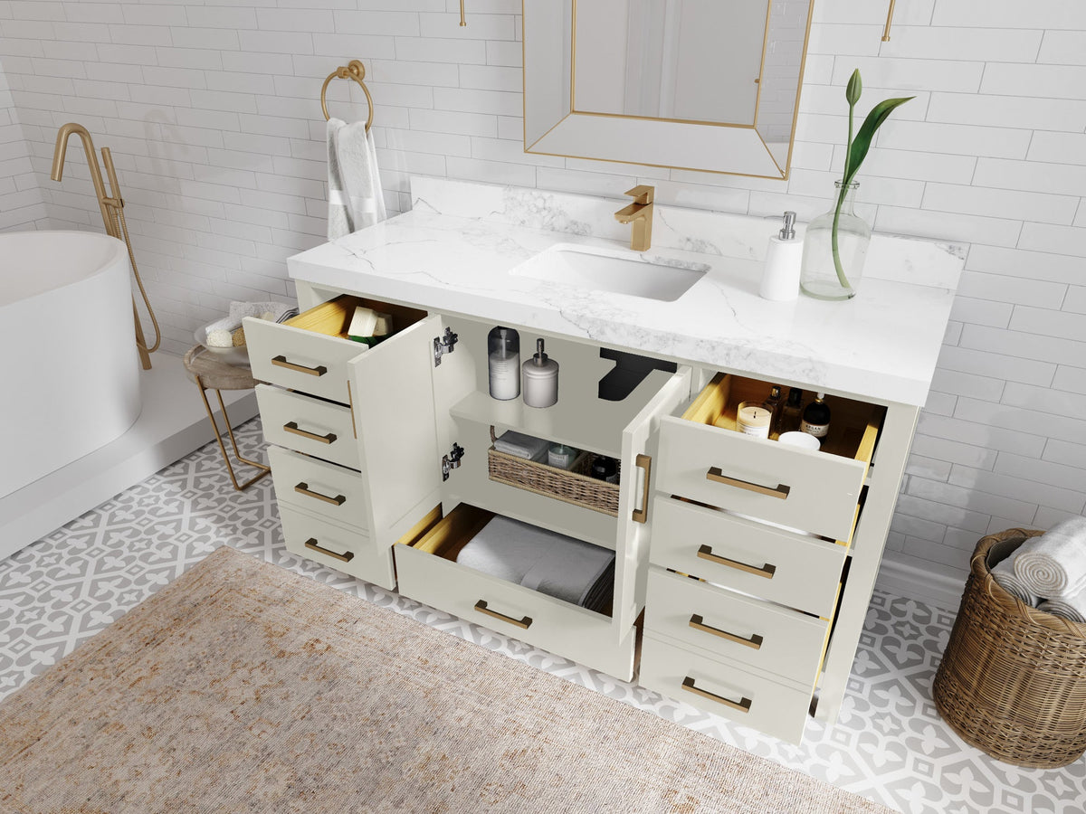 Malibu 60 in. W x 22 in. D Single Sink Bathroom Vanity - Willow Bath and Vanity