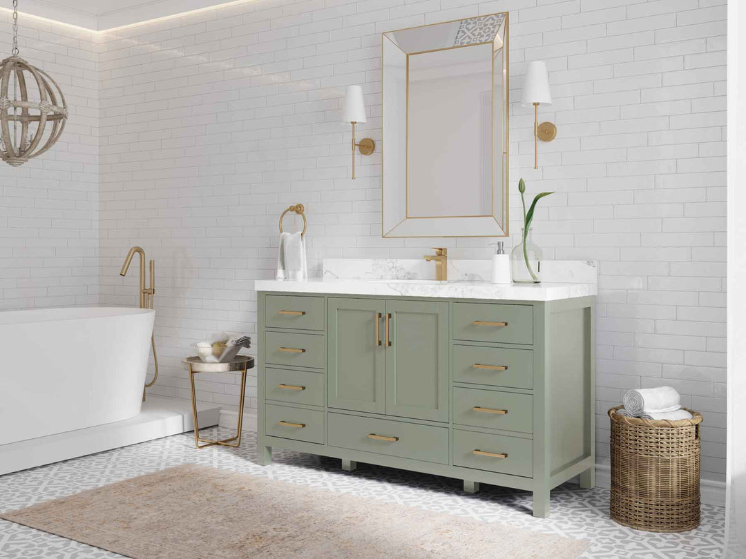 Malibu 60 in. W x 22 in. D Single Sink Bathroom Vanity - Willow Bath and Vanity