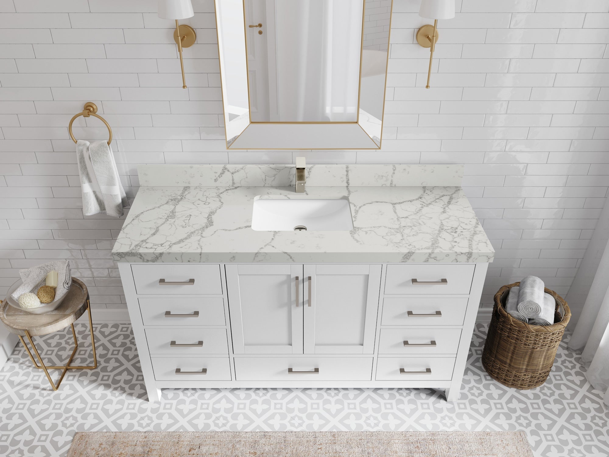 Malibu 60 in. W x 22 in. D Single Sink Bathroom Vanity - Willow Bath and Vanity