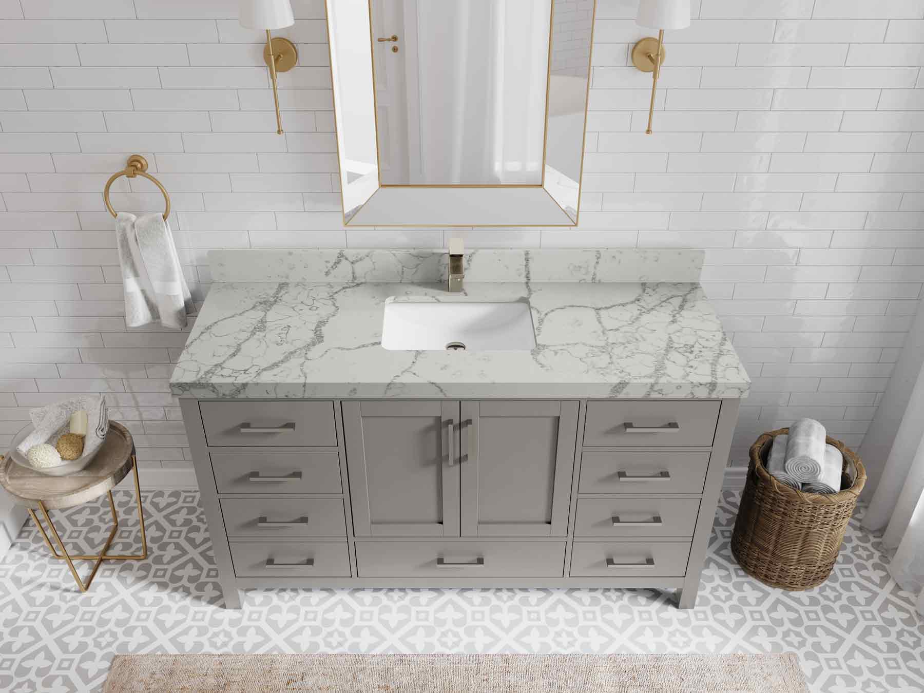 Malibu 60 in. W x 22 in. D Single Sink Bathroom Vanity - Willow Bath and Vanity