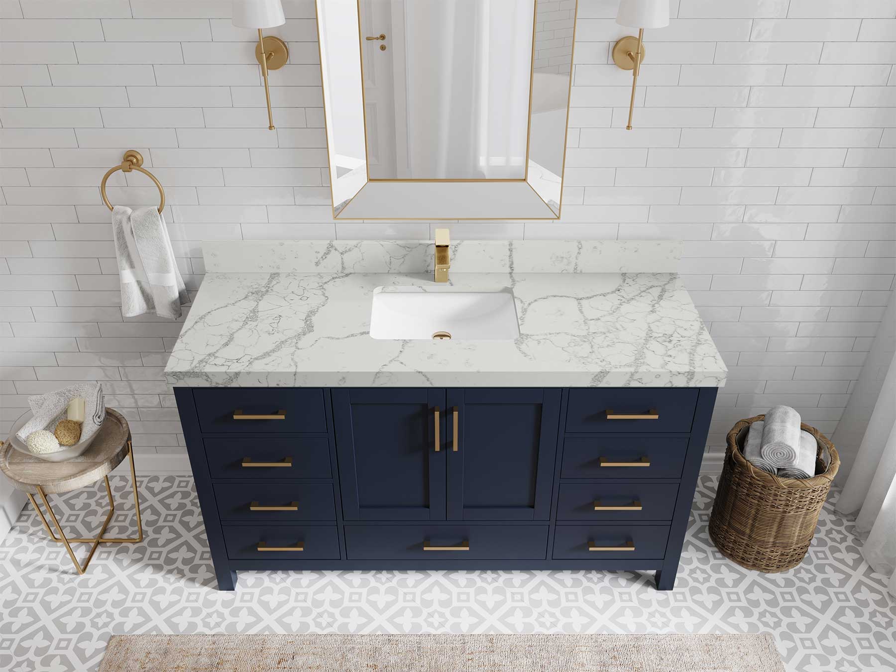 Malibu 60 in. W x 22 in. D Single Sink Bathroom Vanity - Willow Bath and Vanity