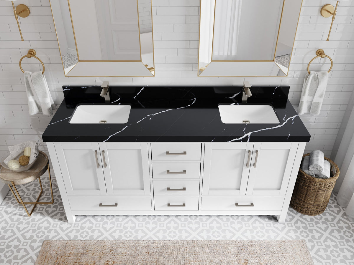 Malibu 72 in. W x 22 in. D Double Sink Bathroom Vanity - Willow Bath and Vanity
