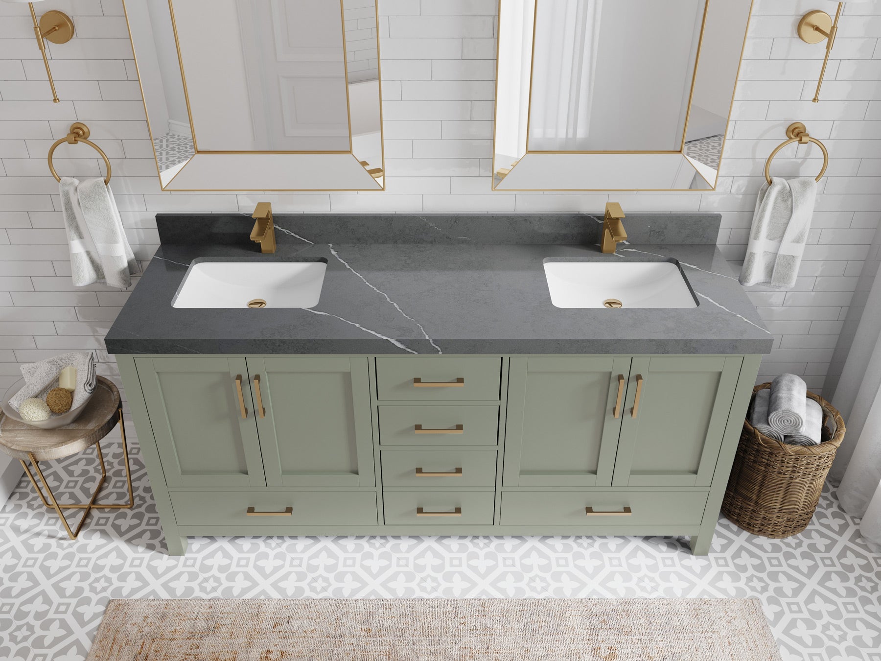 Malibu 72 in. W x 22 in. D Double Sink Bathroom Vanity - Willow Bath and Vanity