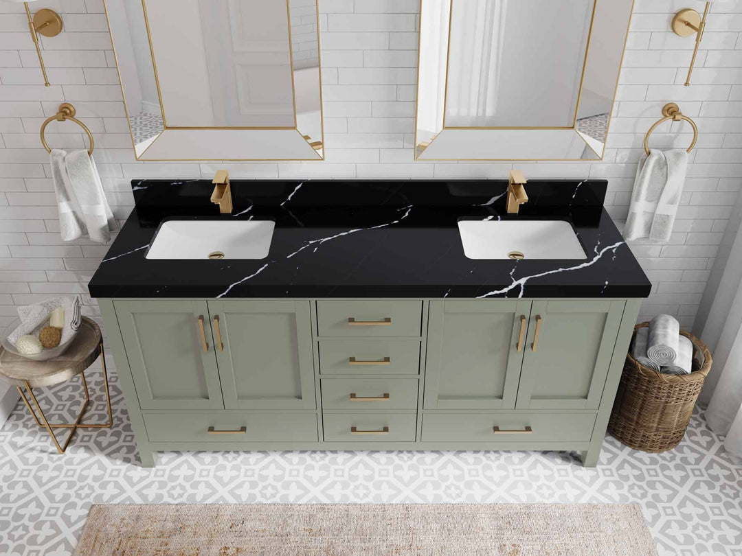 Malibu 72 in. W x 22 in. D Double Sink Bathroom Vanity - Willow Bath and Vanity