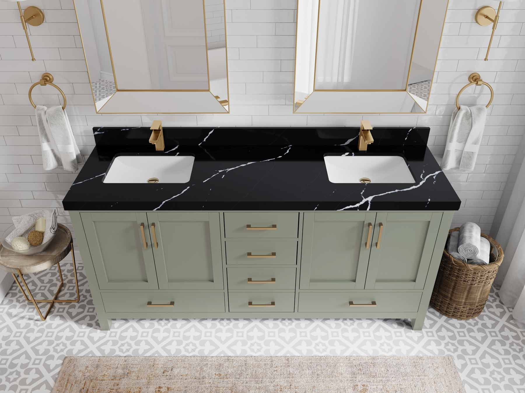 Malibu 72 in. W x 22 in. D Double Sink Bathroom Vanity - Willow Bath and Vanity