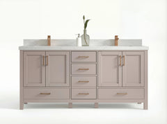 Malibu 72 in. W x 22 in. D Double Sink Bathroom Vanity - photo 1