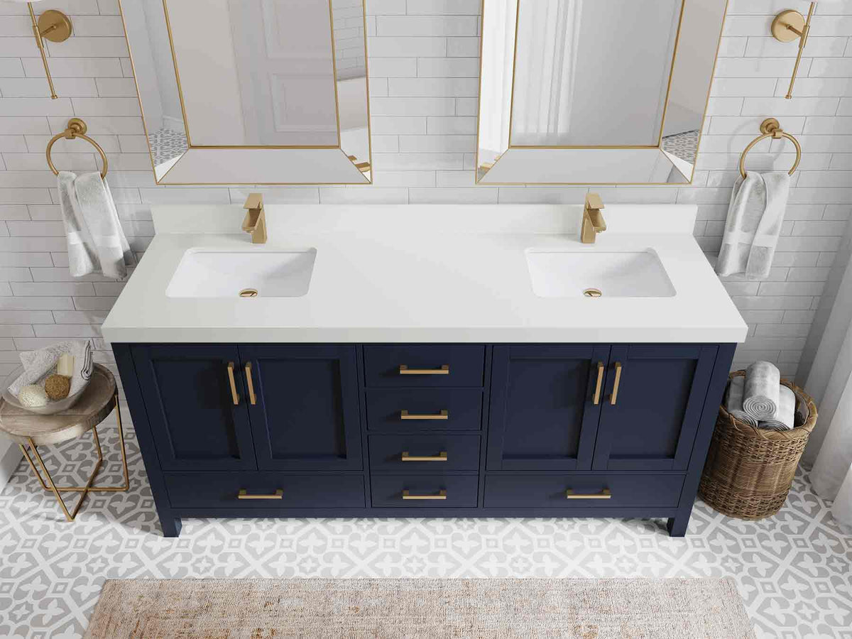 Malibu 72 in. W x 22 in. D Double Sink Bathroom Vanity