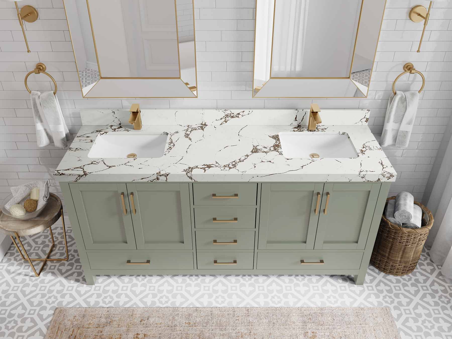 Malibu 72 in. W x 22 in. D Double Sink Bathroom Vanity - Willow Bath and Vanity