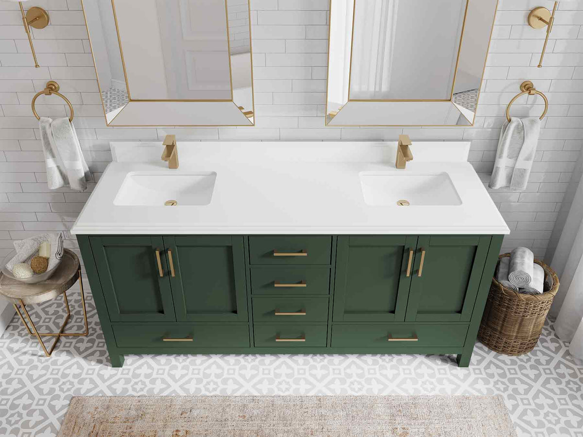 Malibu 72 in. W x 22 in. D Double Sink Bathroom Vanity - Willow Bath and Vanity