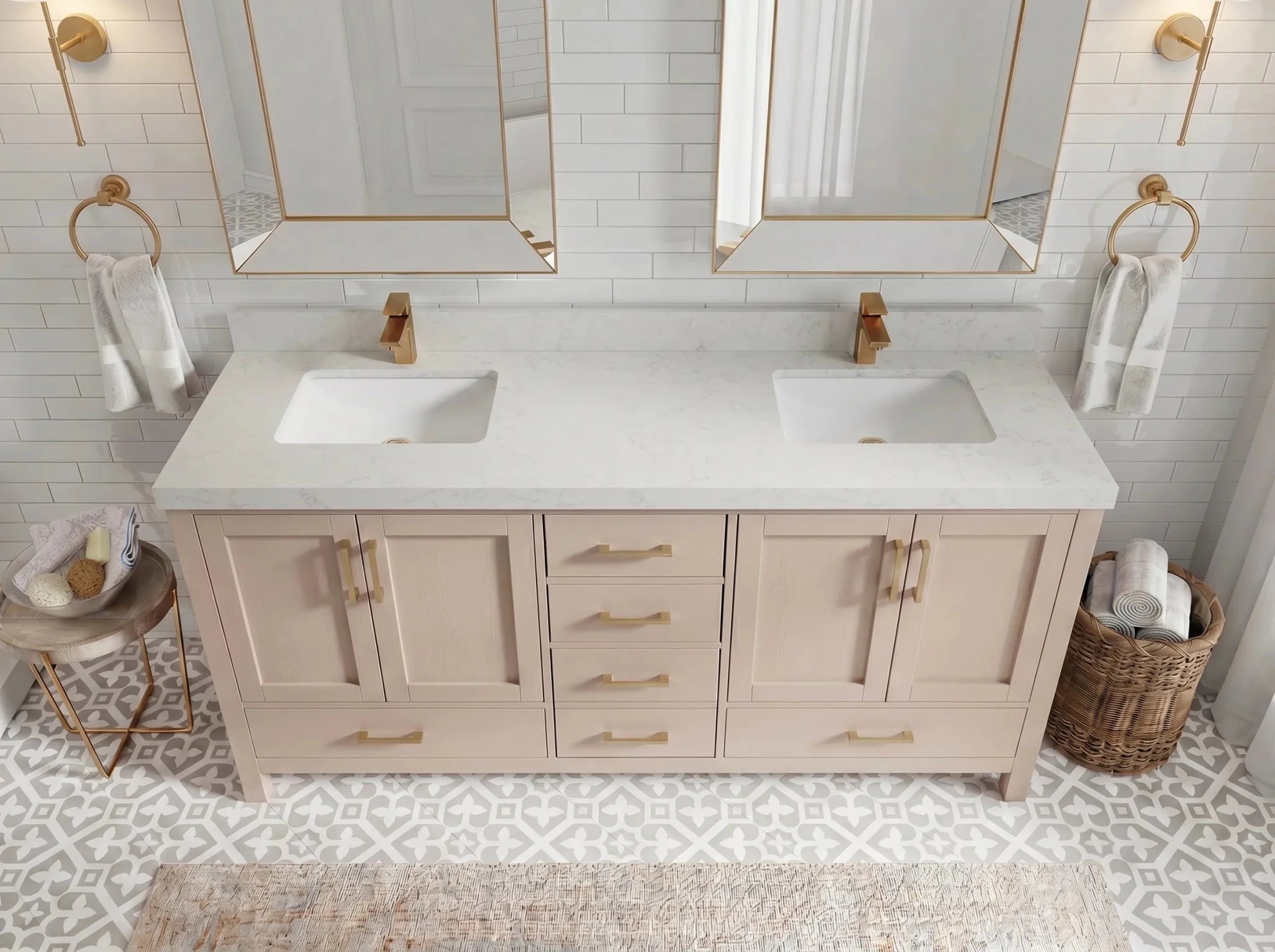 Malibu 72 in. W x 22 in. D Double Sink Bathroom Vanity - Willow Bath and Vanity