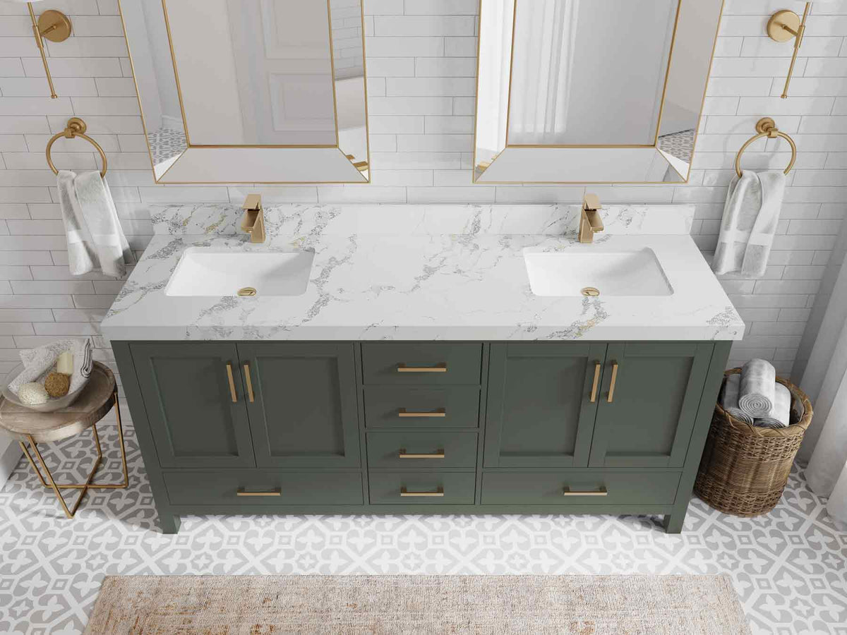 Malibu 72 in. W x 22 in. D Double Sink Bathroom Vanity - Willow Bath and Vanity