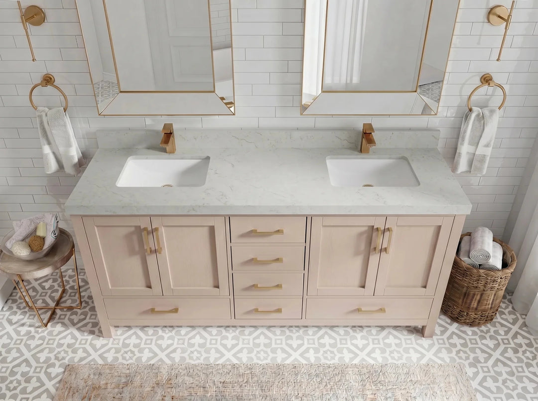 Malibu 72 in. W x 22 in. D Double Sink Bathroom Vanity | 
              
                Pink
                
                  
             - MLB_PNK_WHQZ_72D - photo №18