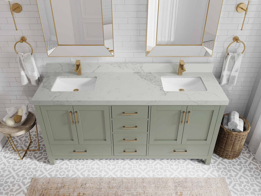 Malibu 72 in. W x 22 in. D Double Sink Bathroom Vanity - Willow Bath and Vanity
