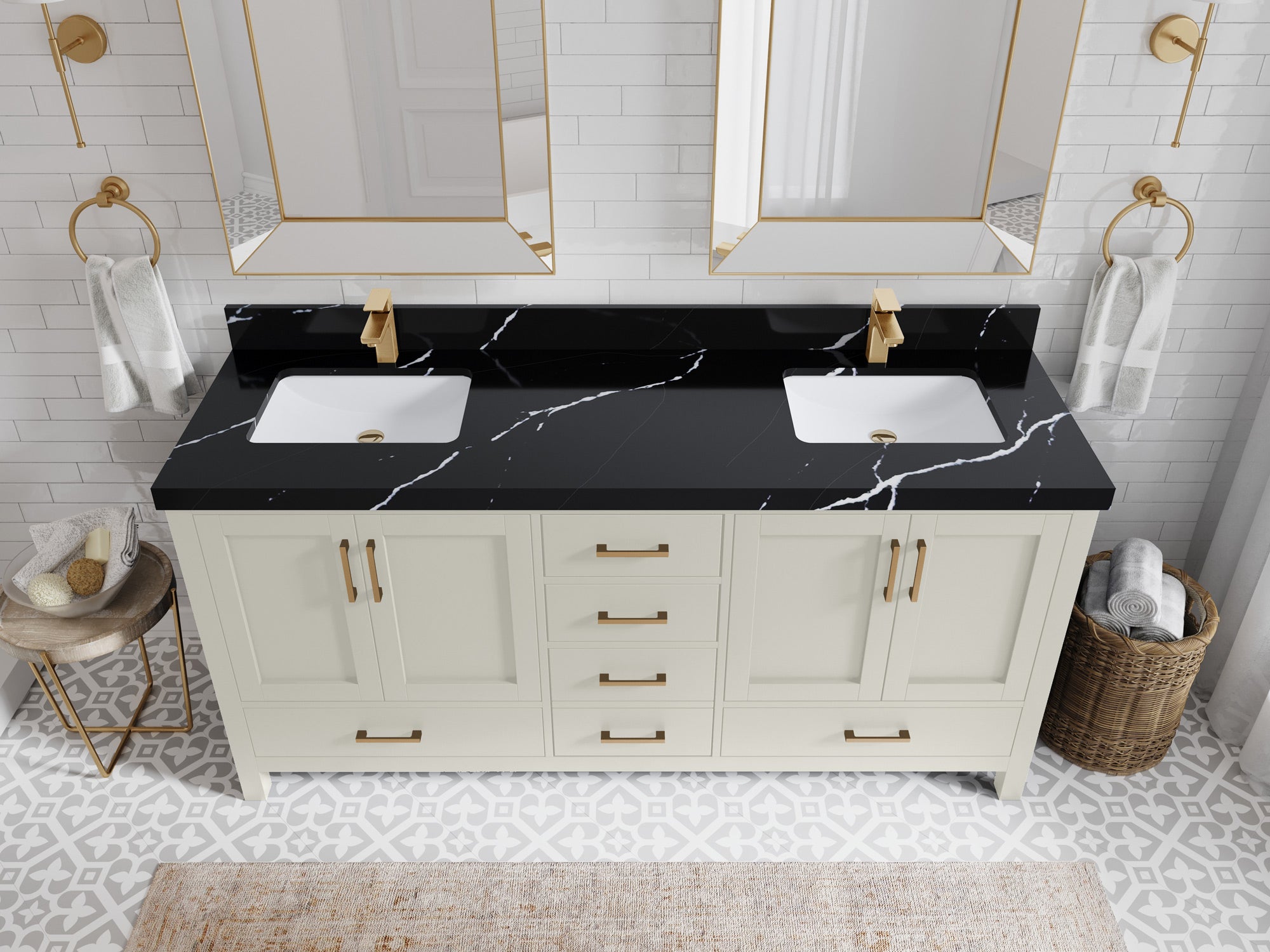 Malibu 72 in. W x 22 in. D Double Sink Bathroom Vanity - Willow Bath and Vanity