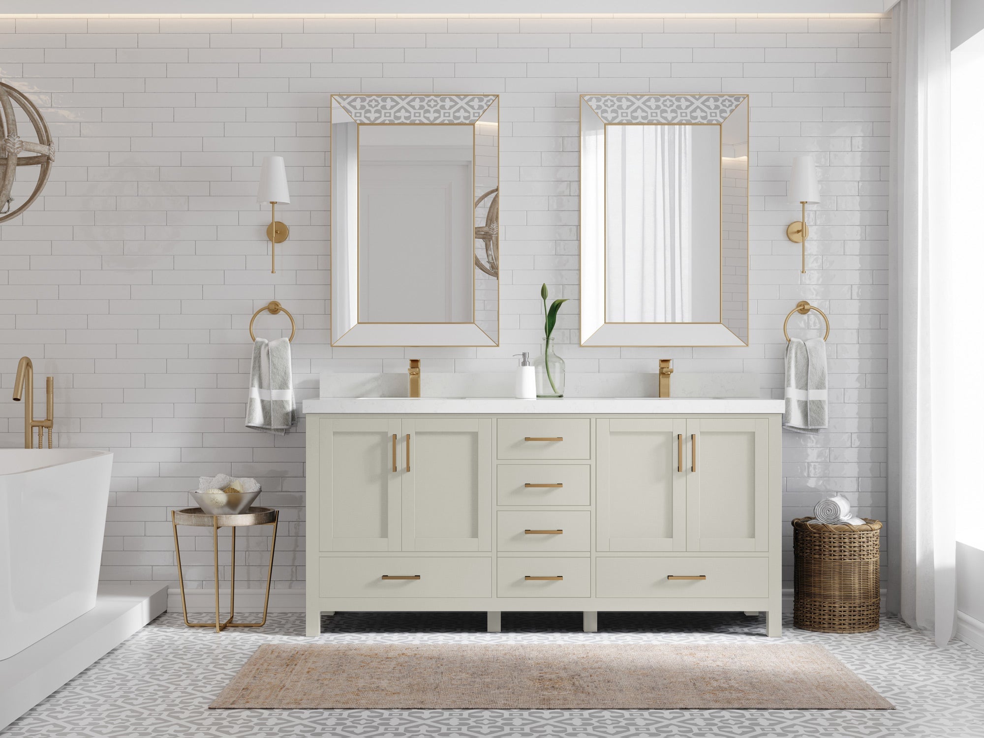 Malibu 72 in. W x 22 in. D Double Sink Bathroom Vanity - Willow Bath and Vanity