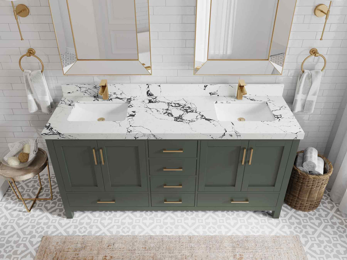 Malibu 72 in. W x 22 in. D Double Sink Bathroom Vanity - Willow Bath and Vanity