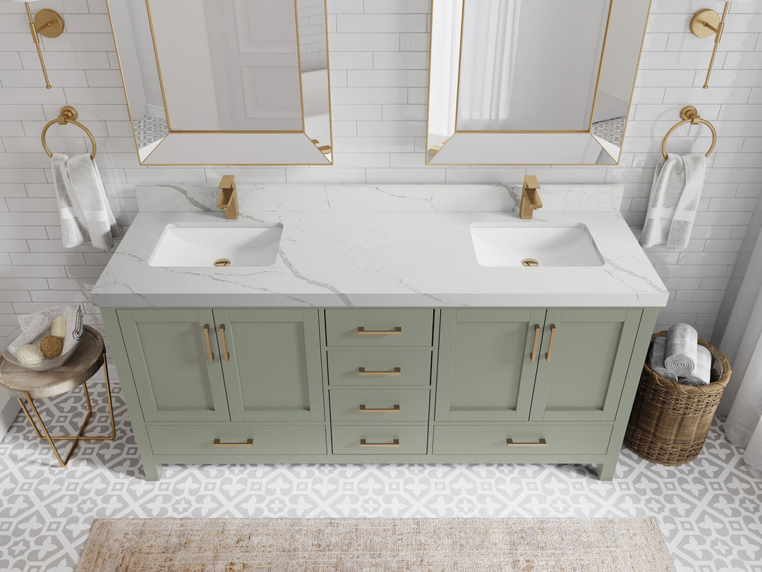 Malibu 72 in. W x 22 in. D Double Sink Bathroom Vanity - Willow Bath and Vanity
