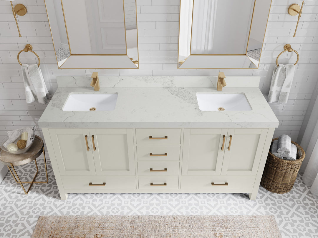 Malibu 72 in. W x 22 in. D Double Sink Bathroom Vanity - Willow Bath and Vanity