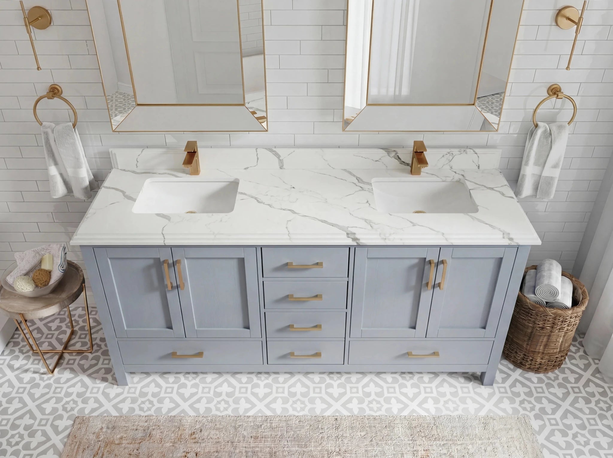 Malibu 72 in. W x 22 in. D Double Sink Bathroom Vanity - Willow Bath and Vanity