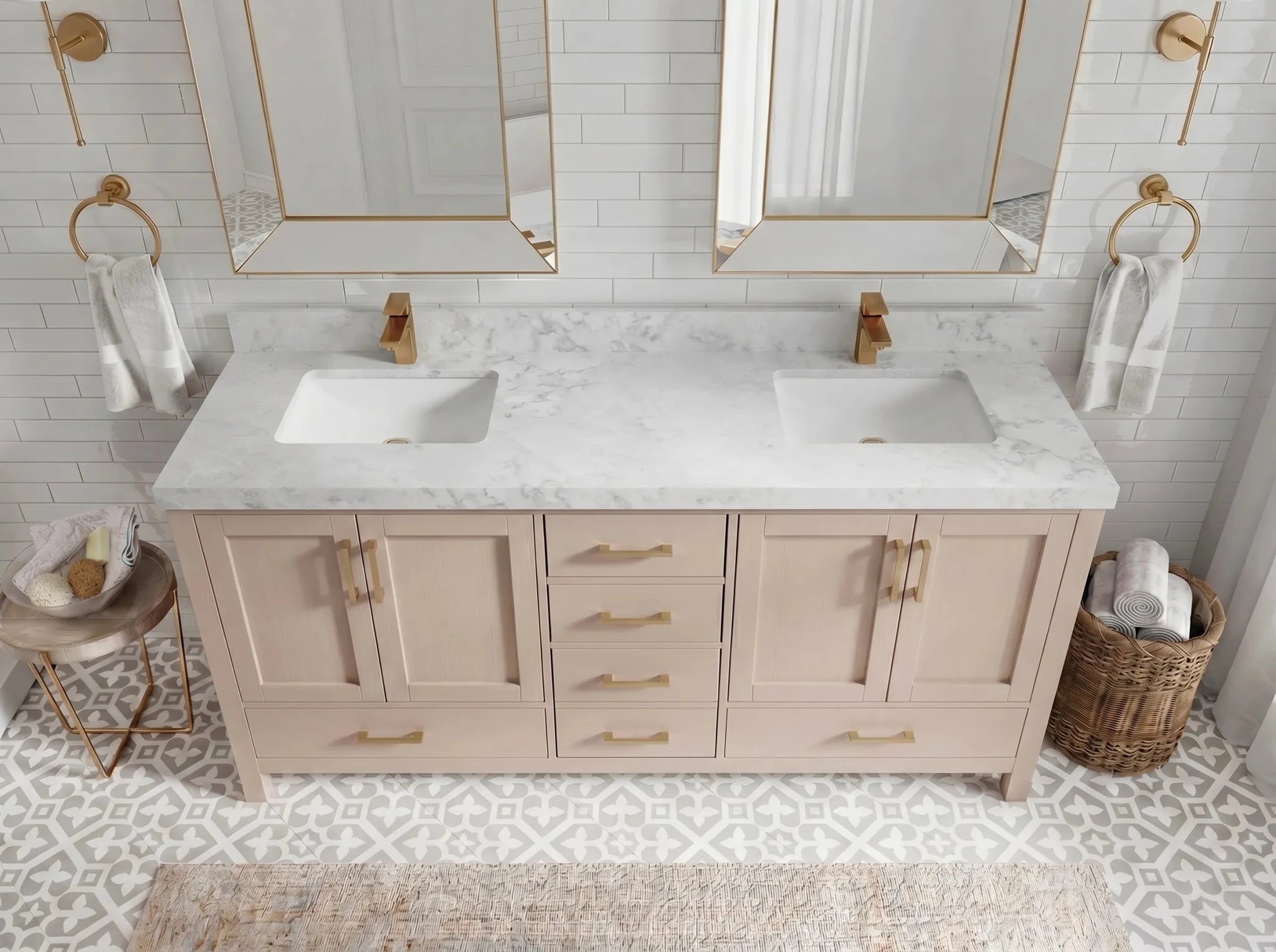 Malibu 72 in. W x 22 in. D Double Sink Bathroom Vanity - Willow Bath and Vanity