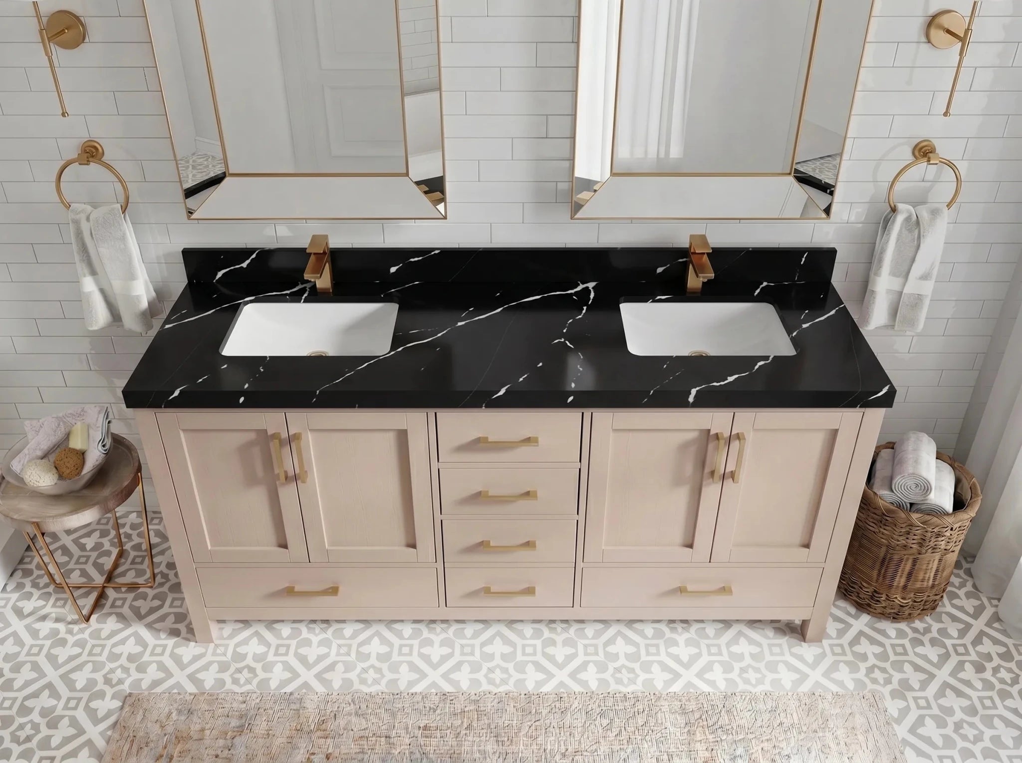 Malibu 72 in. W x 22 in. D Double Sink Bathroom Vanity - Willow Bath and Vanity