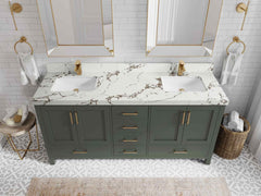 Malibu 72 in. W x 22 in. D Double Sink Bathroom Vanity - photo 35