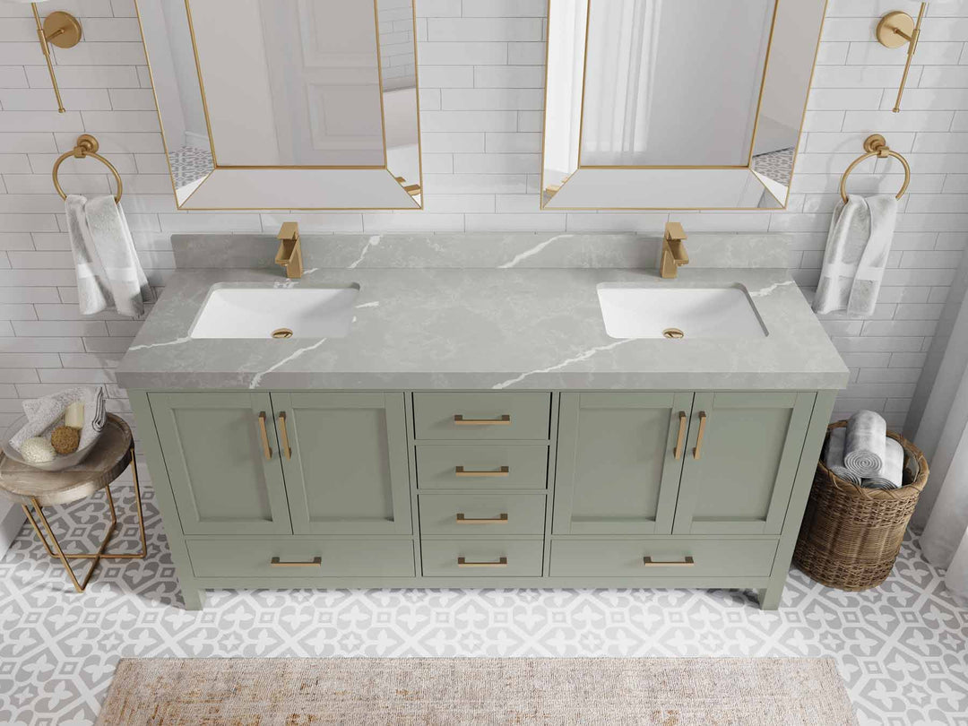 Malibu 72 in. W x 22 in. D Double Sink Bathroom Vanity - Willow Bath and Vanity