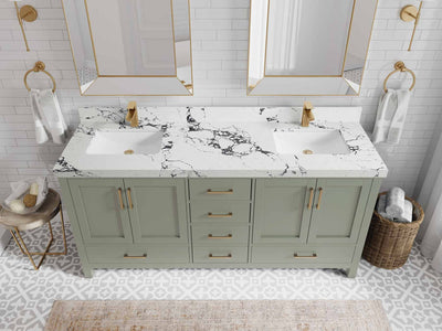 Malibu 72 in. W x 22 in. D Double Sink Bathroom Vanity - Willow Bath and Vanity