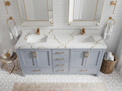 Malibu 72 in. W x 22 in. D Double Sink Bathroom Vanity - photo 6