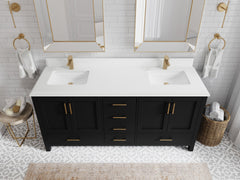 Malibu 72 in. W x 22 in. D Double Sink Bathroom Vanity - photo 29