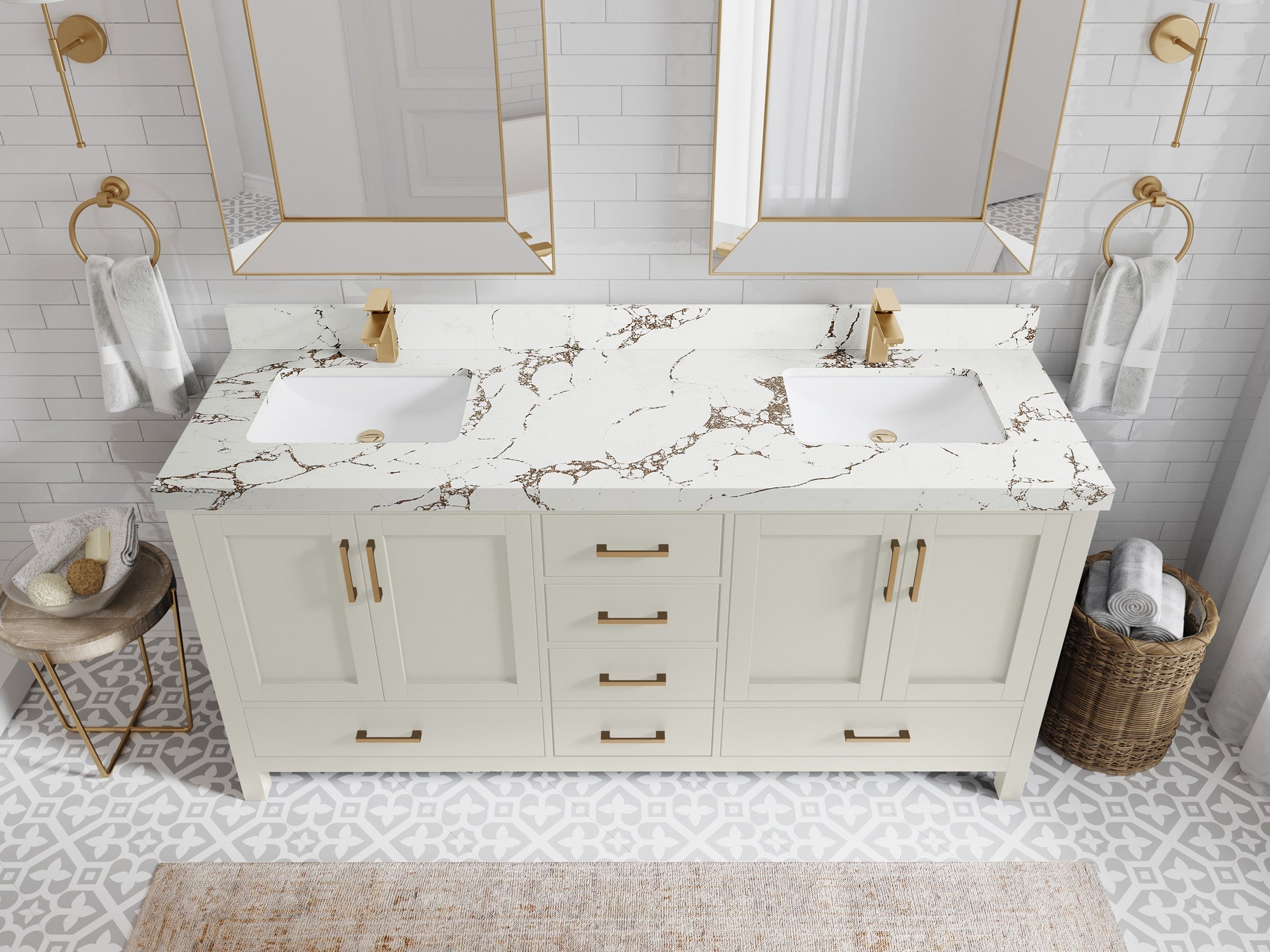 Malibu 72 in. W x 22 in. D Double Sink Bathroom Vanity - Willow Bath and Vanity