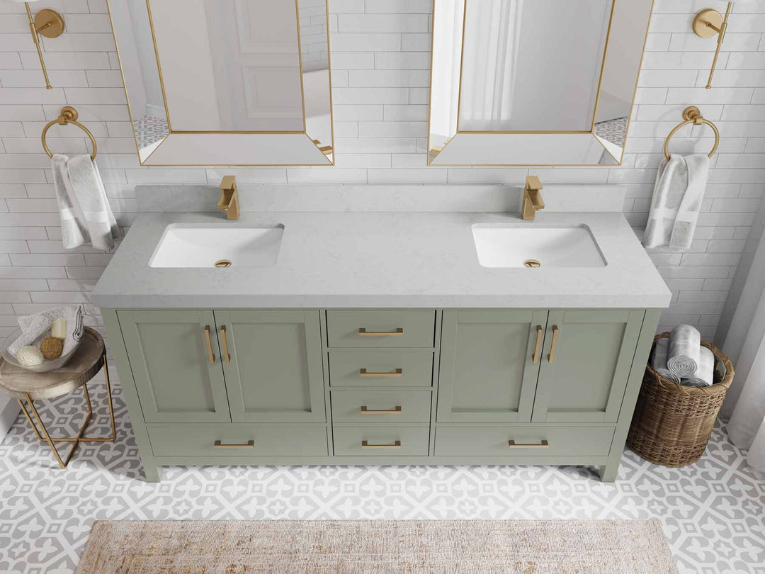 Malibu 72 in. W x 22 in. D Double Sink Bathroom Vanity - Willow Bath and Vanity