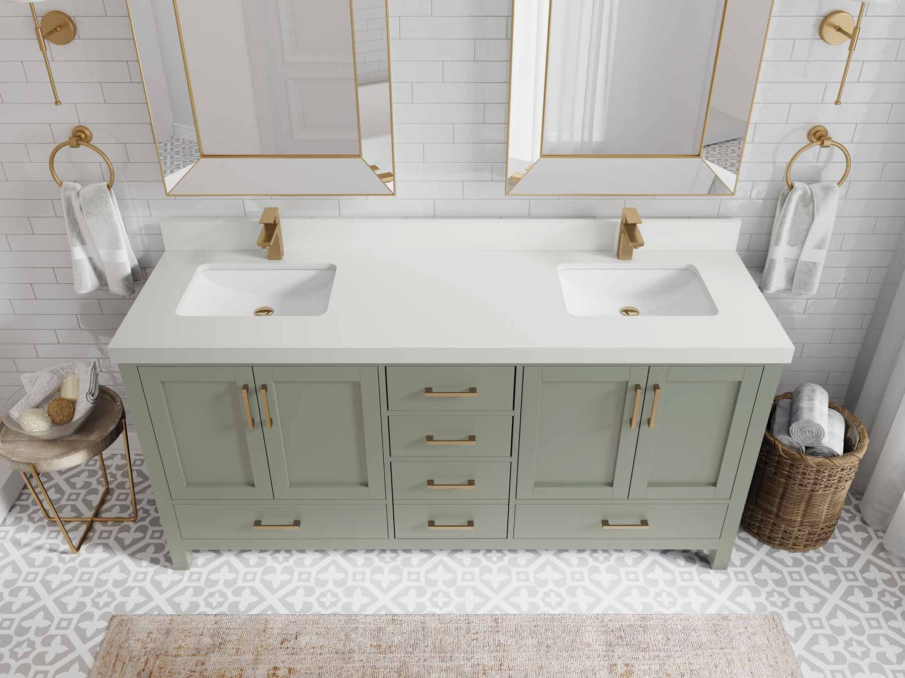Malibu 72 in. W x 22 in. D Double Sink Bathroom Vanity - Willow Bath and Vanity