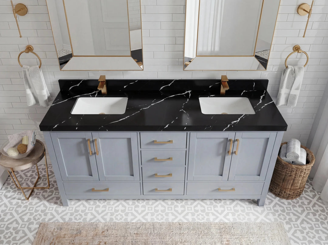 Malibu 72 in. W x 22 in. D Double Sink Bathroom Vanity | 
              
                Blue Heather
                
                  
             - MLB_BLU_WHQZ_72D - photo №7