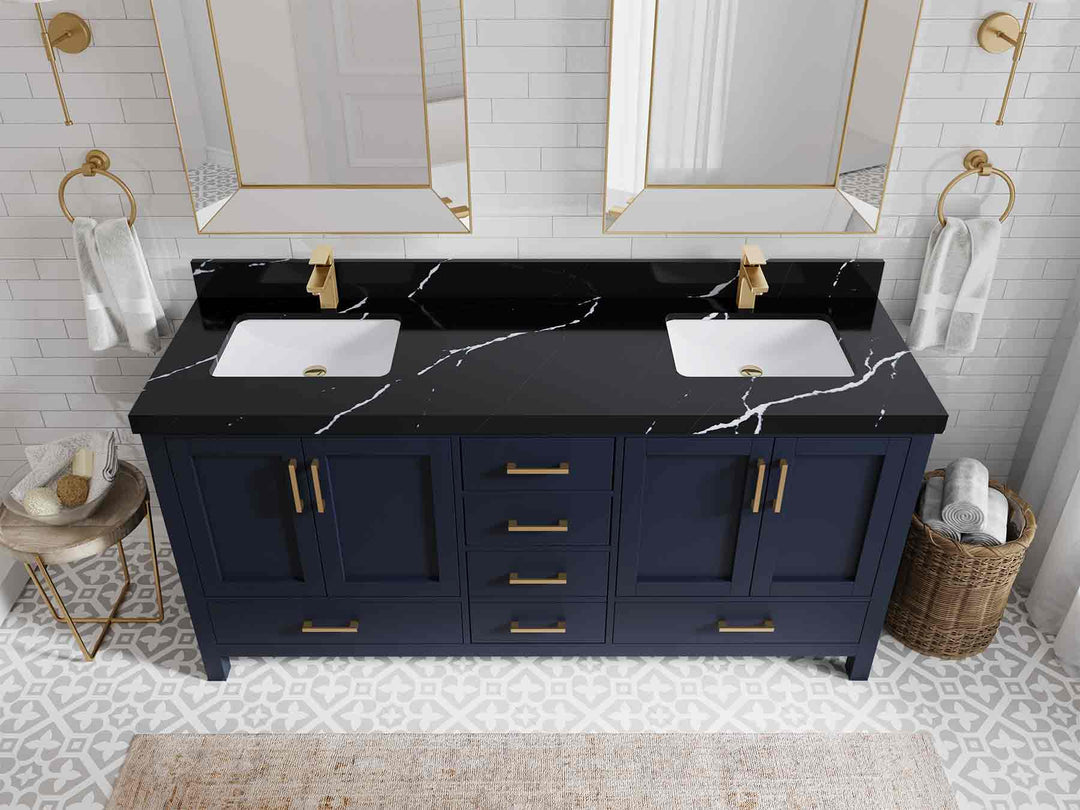 Malibu 72 in. W x 22 in. D Double Sink Bathroom Vanity - Willow Bath and Vanity