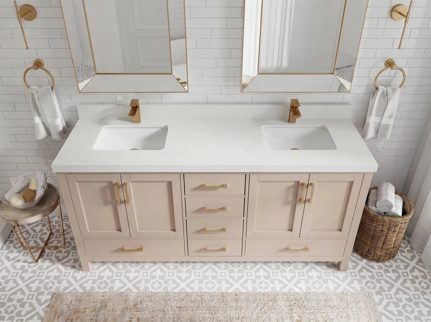 Malibu 72 in. W x 22 in. D Double Sink Bathroom Vanity