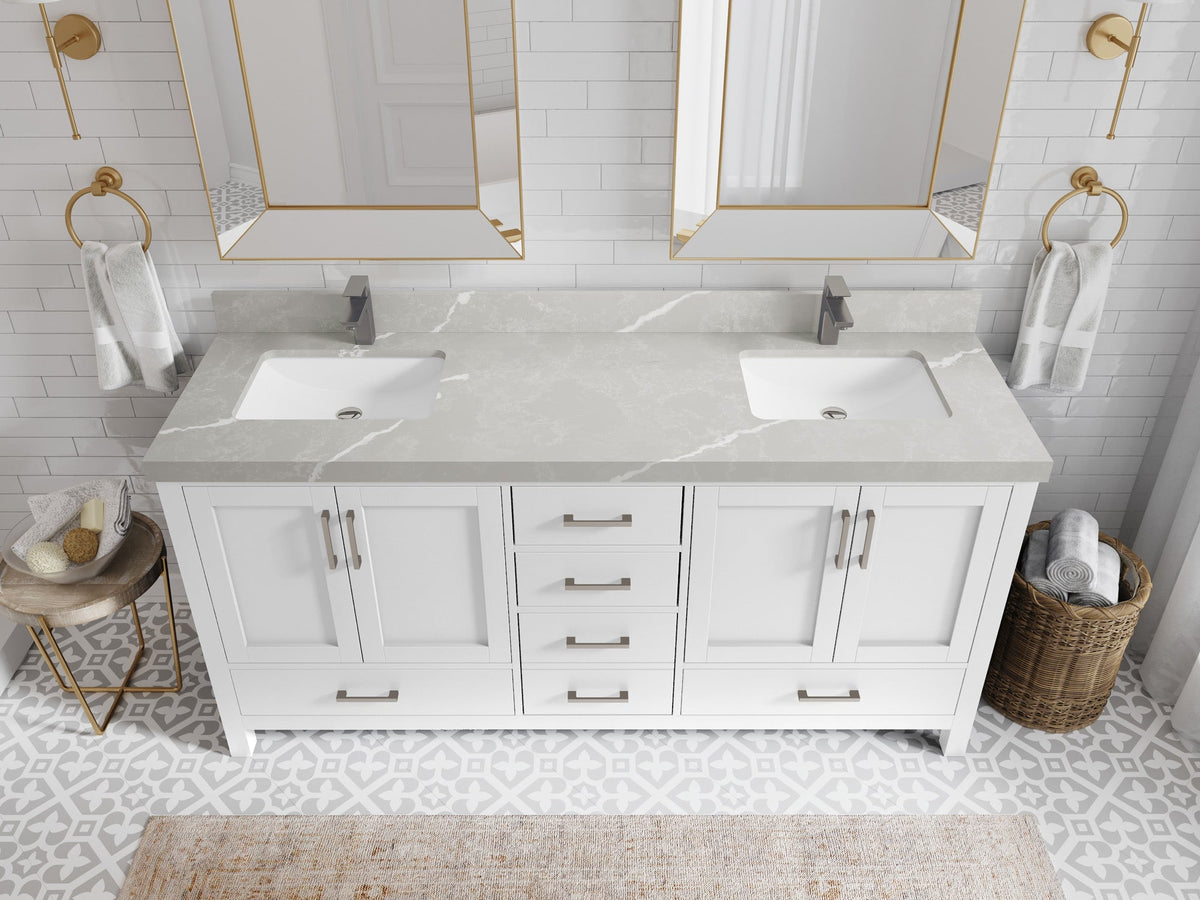 Malibu 72 in. W x 22 in. D Double Sink Bathroom Vanity - Willow Bath and Vanity