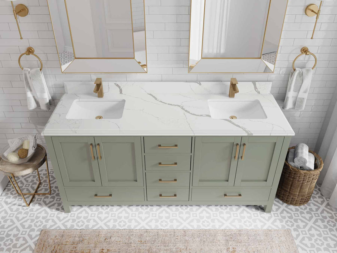 Malibu 72 in. W x 22 in. D Double Sink Bathroom Vanity - Willow Bath and Vanity